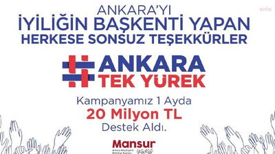 '6 Milyon Tek Yürek' kampanyasına 1 ayda rekor destek