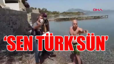 Datça'da turistleri görerek denize giren vatandaşa ceza kesildi