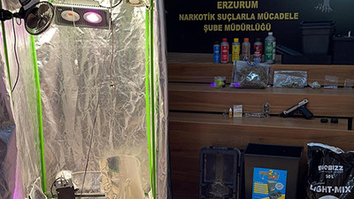 Erzurum'da özel düzenekle uyuşturucu yetiştiren 2 kişiye gözaltı