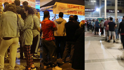 İstanbul'un dört bir köşesinden aşı kuyruğu manzaraları