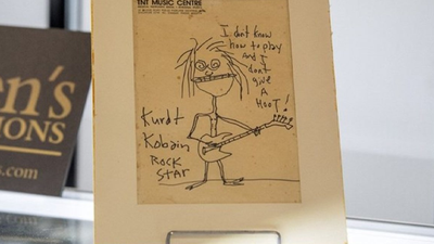 Kurt Cobain'in kendisini resmettiği çizim 281 bin dolara satıldı