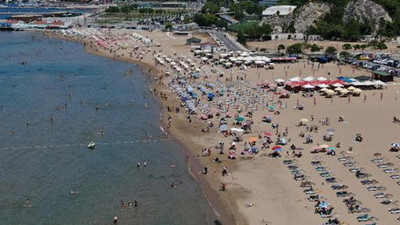 Şile plajlarında yoğunluk havadan görüntülendi