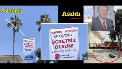 CHP'nin afişlerini söküp Erdoğan'ın afişlerini astılar