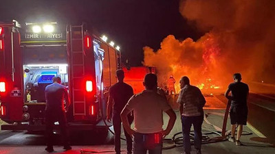 Devrilen TIR'da yangın çıktı, araçta mahsur kalan sürücü yanarak hayatını kaybetti