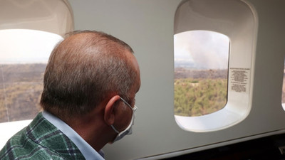 Erdoğan yangın bölgesinde... Havadan inceledi