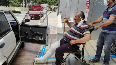 Üzerine inek düştü, bacağı kırıldı