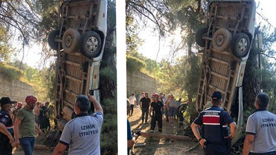 İzmir'de facia: Servis minibüsü şarampole yuvarlandı