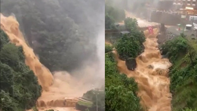 Rize'de ürküten görüntüler 