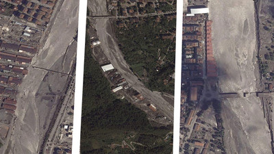 Sel felaketi uzaydan böyle görüntülendi