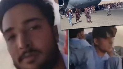 Taliban'dan kaçmak için uçağa tutunan Afgan son anlarını kendisi canlı olarak kaydetti