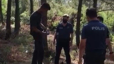 Yangın şüphelisi gözaltına alınıp bırakıldı: Ormanlık alanda tiner şişesiyle yakalandı!