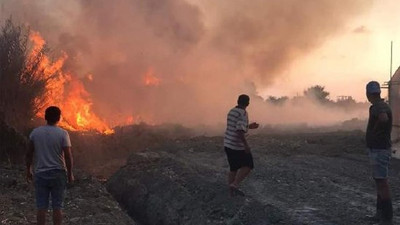 Hatay'da sazlık alanda yangın 