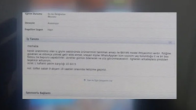 Mankenlik ilanını arayan öğrenciye firma yetkilisi porno teklifinde bulundu