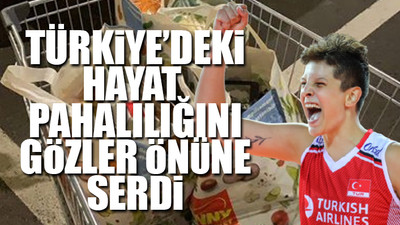 İtalya'da market alışverişine çıkan Ebrar Karakurt, Türkiye'deki fiyatlara gönderme yaptı