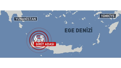 Yunanistan'ın Girit Adası'nda 6,5 büyüklüğünde deprem