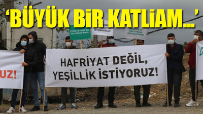 İçme suyu havzasına kaçak yapılmak istenen depo önünde protesto eylemi