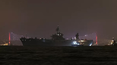 ABD savaş gemisi İstanbul Boğazı'nda