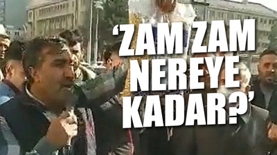 Megafonla zamları protesto eden esnafa gözaltı