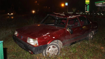 Zonguldak Ereğli'de polisin 'dur' ihtarına uymayan araç taklalar atarak durdu