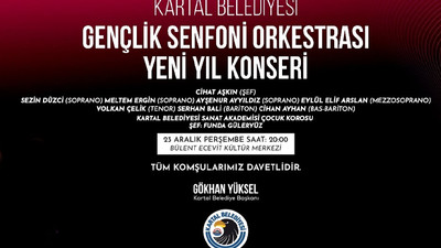 Kartal Belediyesi Gençlik Senfoni Orkestrası yeni yıl konseriyle sahnede