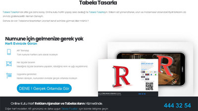 Online Kutu Harf ile Tabela Tasarla