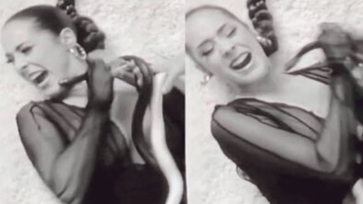 Şarkıcı Maeta’yı klip çekiminde yılan soktu