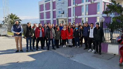 Adacam işçileri maaşlarını almak için eylem yaptı