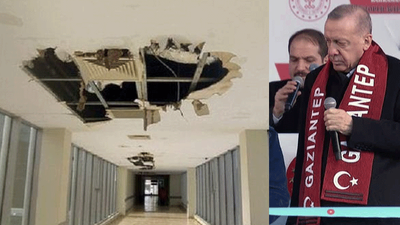 Erdoğan açılışını yapmıştı... Bir ay geçmeden tavanı çöktü