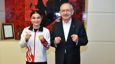 Kılıçdaroğlu, kick boks şampiyonu Erivan Barut'u kabul etti