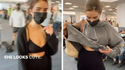 Ünlü model kıyafeti nedeniyle uçağa alınmadı