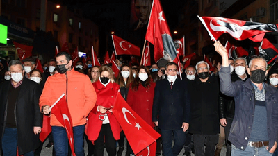 Muğla'da "Ata'ya saygı" yürüyüşü düzenlendi