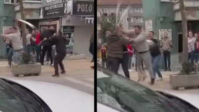 Portakal kavgasında kılıç çekti