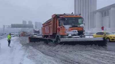 Beyaza bürünen İstanbul'da yol durumu