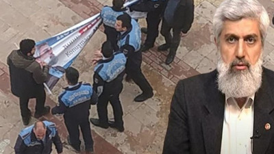 Zabıta ile Furkan Vakfı destekçileri arasında 'pankart' gerilimi