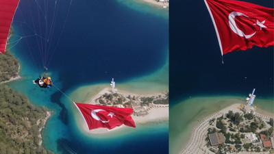 1200 metre yükseklikte Türk bayrağı açtılar