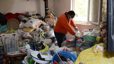 Nazilli'de bir yurttaşın evinden 4 kamyon çöp çıktı 