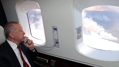 Erdoğan, Marmaris yangınını havadan inceledi