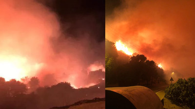 Çeşme'de yangın: Birçok ev tahliye edildi 