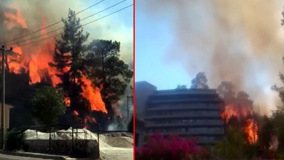 Marmaris'te orman yangını: Alevler okula ve otele sıçradı