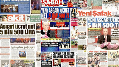 Yandaş basın, açlık sınırının altına kalan asgari ücreti 'tek başlıkta' gördü 