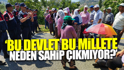 Aydın'da JES'e karşı çıkan köylüler yolu trafiğe kapattı 