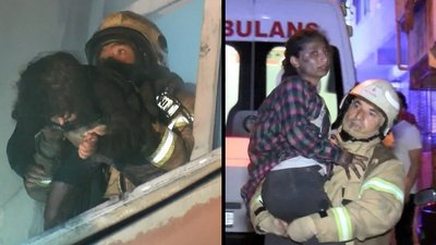 Bağcılar'da yangın: Binada mahsur kalan 5 çocuğu itfaiye kurtardı
