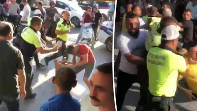 Polis-esnaf tartışmasına biber gazlı müdahale  