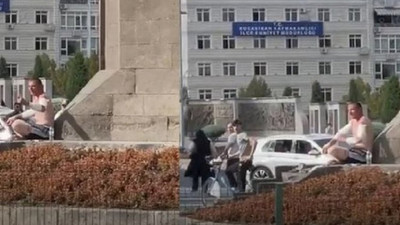 Sokak ortasında 'Suriyeliler tok biz açız' diyerek kendini kesti