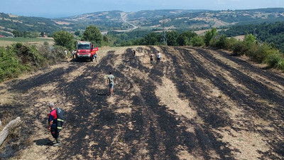 Tarım arazisinde korkutan yangın: Nedeni şaşkınlık yarattı...