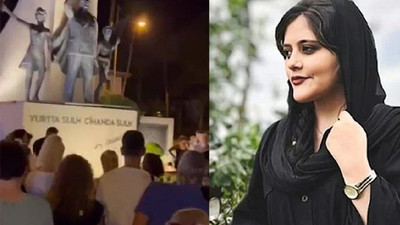 Atatürk heykelinin önünde toplanan İranlılar şeriat rejimini protesto etti