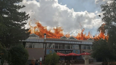 Atatürk Üniversitesi yemekhanesinde büyük yangın!