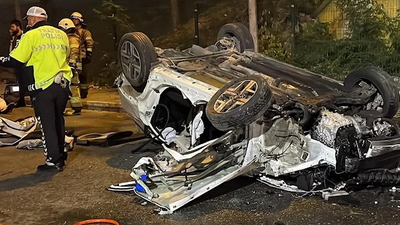İstanbul'da köprüden düşen otomobilin sürücüsü öldü