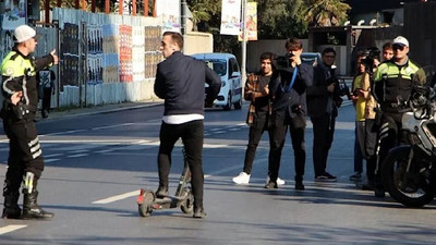 Trafik polislerinden elektrikli scooter kullananlara 'fosfor' cezası