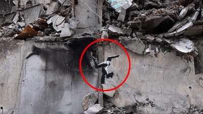 Rus bombardımanından etkilenen kentte sanat mucizesi